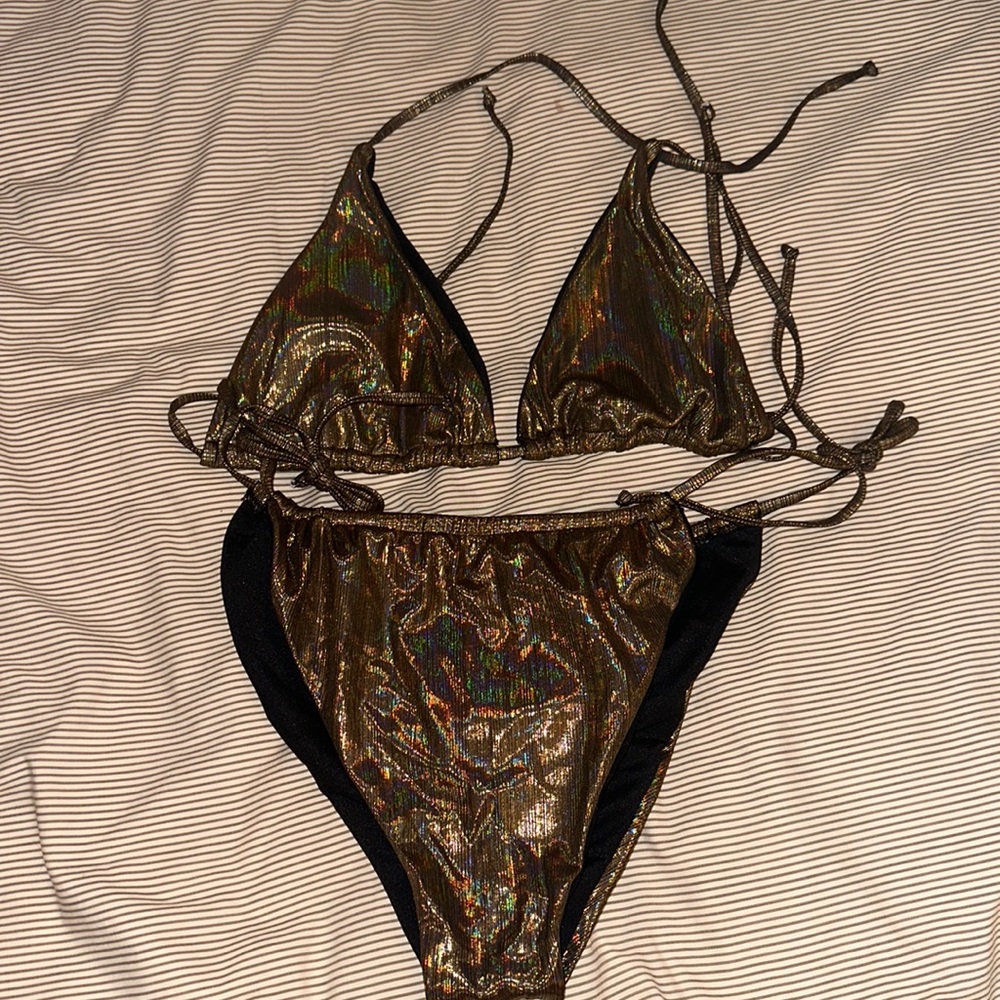 SHEIN Metallic Swimsuit-Size XL